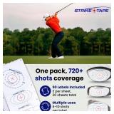STRIKEPRO StrikeTape Golf Impact Tape. Right or Left Handed. 720 Residue-Free impacts for All Drivers/Hybrids/Irons. Ultra Thin Golf Impact Stickers for Golf Swing Analysis with Super Clean Removal. -