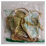 Women Metallic Bikini Swim Sexy Gold Swimsuit Triangle Top and Bottom Set(051,Gold,L) - Retail: $25