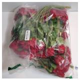 50 PCS Red Roses Artificial Flowers, Fake Red Rose Bouquet, Artificial Silk Red Roses with Stems for DIY Wedding Flowers Decoration, Valentines Day Mothers Day, Bridal Bouquet Roses - Retail: $29