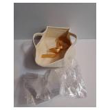 Small Woven Rope Basket-Empty Gifts Basket with Bag and Ribbons, Cute Handle Organizer Box for Birthday/Baby Shower, Toy Storage, Nursery Organizing & Shelf Decor(Cream) - Retail: $13