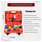 18PCS Radiator Pump Pressure Tester Kit, Pressure Leak Tester Tool Kit for Automotive Cooling System Water Tank Leakage Detection - Retail: $38