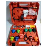 18PCS Radiator Pump Pressure Tester Kit, Pressure Leak Tester Tool Kit for Automotive Cooling System Water Tank Leakage Detection - Retail: $38