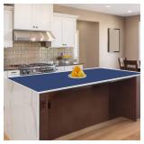 47.2x23.6"(120cmx60cm) Large Silicone Mat for Kitchen Counter, Non-Slip Heat Resistant Countertop Protector, Waterproof Multipurpose Mat for Kitchen Island, Deep Blue - Retail: $25"