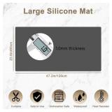 47.2x23.6"(120cmx60cm) Large Silicone Mat for Kitchen Counter, Non-Slip Heat Resistant Countertop Protector, Waterproof Multipurpose Mat for Kitchen Island, Deep Blue - Retail: $25"