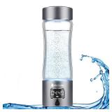 Hydrogen Water Bottle Generator, 340ml Portable Hydrogen Water Maker with SPE/PEM Technology, 5000ppb Rechargeable Ionizer Machine for Health & Wellness, BPA-Free Glass - Retail: $40