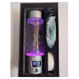Hydrogen Water Bottle Generator, 340ml Portable Hydrogen Water Maker with SPE/PEM Technology, 5000ppb Rechargeable Ionizer Machine for Health & Wellness, BPA-Free Glass - Retail: $40