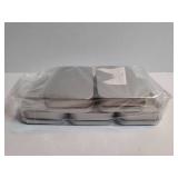 5Pcs Metal Hinged Tin Box Container Mini Portable Small Storage Container Kit with Lid for Home Storage 3.7x2.3x0.8 Inch, Silver - Retail: $10