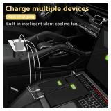 200W Car Power Inverter, PiSFAU DC 12V to 110V AC Car Plug Adapter Outlet with [20W USB-C] /USB-Fast Charger(18W) / 4.8A Dual USB/car Charger for Laptop - Retail: $20