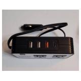 200W Car Power Inverter, PiSFAU DC 12V to 110V AC Car Plug Adapter Outlet with [20W USB-C] /USB-Fast Charger(18W) / 4.8A Dual USB/car Charger for Laptop - Retail: $20