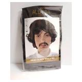 Vote Pedro Wig | Black Wig + Fake Mustache | 70s Shag Beatles Sonny Halloween Costume | Pablo Compatible - Retail: $22