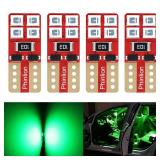 PHINLION 194 Green LED Light Bulbs, Super Bright Wedge W5W 168 2825 175 T10 LED Replacement Bulb for Car Interior Dome Map Door Courtesy License Plate Dash Instrument Lights, Pack of 3 - Retail: $8