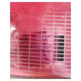 Rabbit Litter Box for Cage Bunny Corner Bedding Box Small Animal Litter Pan Hanging Pet Bowls Cage Potty Trainer Pet Toilet for Rabbit Bunny Guinea Pigs (Pink) - Retail: $21