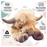 20 | 4 Pounds Highland Cow Weighted Stuffed Animals with Unscented Microwavable Heating Pad, Cute Coolable Heatable Weighted Plush Warm Gift for Kids & Adults - Retail: $43"
