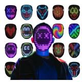 Led Mask with Gesture Sensing, Unisex Popular Halloween Led Lighted Face Transforming Mask for Costume Cosplay Party, Masquerade, Gifts - Retail: $29