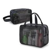 2Pcs Mesh Shower Caddy Toiletry Bag Shower Bag for Outdoor Travel Gym Camping Black Mesh Shower Bags - Retail: $12