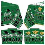 6 Pcs 2025 Graduation Party Decorations Congrats Grad Tablecloths Class of 2025 Congrats Table Covers for Graduation Party Supplies Decor 54x108"(Green)
