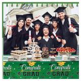 6 Pcs 2025 Graduation Party Decorations Congrats Grad Tablecloths Class of 2025 Congrats Table Covers for Graduation Party Supplies Decor 54x108"(Green)