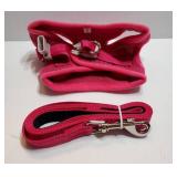 Dog Harness Small Sized and Leash Set, Step in Soft Light Puppy Vest, Breathable Mesh Pet Harness, Reflective for Safe Easy Walking, Rose Red XS - Retail: $15