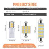 24 Pieces Dome Light LED Car Interior Bulb Kit Set 194 T10 DE3175 578 31mm 42mm Bulbs Interior Replacement Lights for Car Map License Plate Door Side Marker Cornering Trunk Light - Warm White - Retail