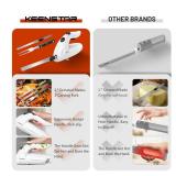 Electric Knife for Carving Meat, Turkey, Bread, 150W Electric Knife Set with 2 Serrated Stainless Steel Blades & Serving Fork for Slicing Poultry, Ham & More, Ergonomic Handle & Safety Lock - Retail: 