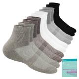 Revosoxs Diabetic Socks for Women Men,5 Pairs Non Binding Diabetic Ankle Socks, Wide Stretchy Loose Seamless Socks 7-9 9-11(Light Dark-Large) - Retail: $17
