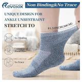 Revosoxs Diabetic Socks for Women Men,5 Pairs Non Binding Diabetic Ankle Socks, Wide Stretchy Loose Seamless Socks 7-9 9-11(Light Dark-Large) - Retail: $17