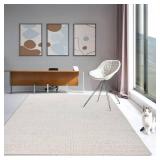 Restoration and Renovation Hand-Tufted 100% Wool Area Rug â Unique Modern Geometric Grid Pattern, Soft Plush Textured Carpet (Beige 10