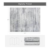 Srugn Washable Rugs 8x10 Area Rugs for Living Room,Rugs for Bedroom,Large Carpets,Ultra Soft Faux Wool Retro Dining Room Rug,Non Slip&Non-Shedding Low Pile Vintage Print Rug for Home Office-Grey Cream