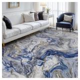 8x10 Area Rugs for Living Room, Modern Abstract Rug for Bedroom, Contemporary Machine Washable Rug, Large Stain Resistant Carpet  - Retail: $150