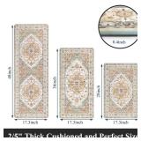 MJIAHOMDEC Cushioned Kitchen Rug Sets 3 Piece Anti Fatigue Kitchen Mats for Floor Non Slip Waterproof Kitchen Rugs and Mats Comfort Standing Mat Runner for Home Office,Sink,Laundry - Retail: $40