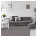 Skid-Resistant Carpet Indoor Area Rug Floor Mat - brown/cream flecked - 5 Ft X 7 Ft ??unsure on size-- Non Slip Rubber Backing, Stain Resistant, - Retail: $190