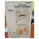 FLYHIT Large Towel Warmer for Bathroom - Heated Towel Warmers Bucket, Wood Handle, Auto Shut Off, Fits Up to Two 40\"X70\" Oversized Towels, Bathrobes, Blankets, for Mother