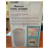 FLYHIT Large Towel Warmer for Bathroom - Heated Towel Warmers Bucket, Wood Handle, Auto Shut Off, Fits Up to Two 40\"X70\" Oversized Towels, Bathrobes, Blankets, for Mother