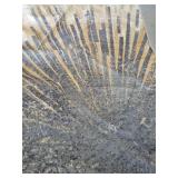 Lahome Modern Washable Area Rugs 8x10 - Ultra-Thin Non-Slip Soft Velvet Abstract Living Room Rug Starburst Floor Rugs, Abstract Print Washable Rug for Dining Room Table Office (Gold/Gray, 8