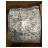 Rugcomf 8x10 Rug Washable Boho Soft Large Area Rug Non-Slip Faux Wool Vintage Rug for Living Room, Farmhouse, Dining Room, Indoor, Kids Playroom (Grey) - Retail: $90