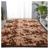 Large Rugs for Living Room Bedroom, 6 x 9 Ft Non-Slip Tie-Dyed Modern Area Rug, Soft Thickened Memory Foam Rug, Comfy Minimalist Indoor Carpet for Boys Girls Room Nursery Dorm Home Decor, Coffee - Ret