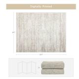 8x10 Area Rugs for Living Room,Ultra Soft Faux Wool Retro Rugs for Bedroom,Dining Room,Non Slip&Non-Shedding Low Pile Vintage Print Rug Indoor Large Carpets for Home Office Decor grey & ivory - Retail