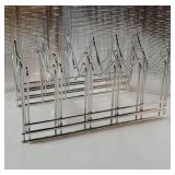 3 Pack Pot Lid Organizer for Cabinet, Stainless Steel Pot Lid Holder with Anti-slip Silicone Mat, Lid Rack for Pans Pots, Bakeware, Plates, Cookie Sheets, Trays, Cutting Boards, Silver - Retail: $18