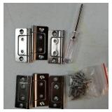6 Pcs Non-Mortise Door Hinges, 2 inch x 1 inch Bifold Butt Cabinet Hinges Vintage Furniture Hardware Antique Door Hinge with Screws for Door, Windows, Cabinet, Cupboard(White Nickel) - Retail: $5
