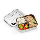LunchBots Medium Trio II Snack Container - Divided Stainless Steel Food Container - 3 Sections for Snacks On the Go, Dishwasher Safe - Stainless Steel