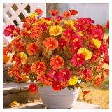 Artificial Fake Mums Fall Flowers for Outdoor Decorations, 12 Bundles Fake Flowers Artificial Plants Outdoor UV Resistant Plastic Faux Silk Flowers for Porch Planters Patio Garden - Retail: $20