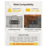 Heavy Duty TV Wall Mount for 37-90 inch TV up to 165lbs, 4X Load Tested, Full Motion with Dual Articulating Arms, Tool-Free Tilt, Swivel & Extend, VESA 200x100 to 600x400, Fits 12/16 Studs - Retail: $