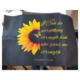 3 Pcs Sunflower Kitchen Rugs Set Christian Sunflower Kitchen Vintage Decor Rug Mats Gifts for Women Non Slip Washable Rustic Farmhouse Accessories Decor for Indoor Entrance Living Room.