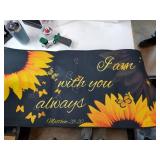 3 Pcs Sunflower Kitchen Rugs Set Christian Sunflower Kitchen Vintage Decor Rug Mats Gifts for Women Non Slip Washable Rustic Farmhouse Accessories Decor for Indoor Entrance Living Room.