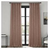 Faux Linen Curtains for Living Room (1 Panel) - 50W X 84L - Textured Room Darkening Curtains for Bedroom 84 Inches Long - Drapes for Home Decor, Dutch Cocoa - Retail: $24