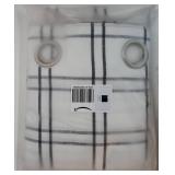 90 Inch Black White Buffalo Plaid Semi Sheer Curtains, Woven Black Stripes on White Textured Fabric, Farmhouse Drapes for Living Room Bedroom,Grommet Window Treatment,40 Wx90 Lx2 - Retail: $31"