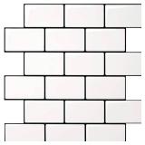 Art3d Peel and Stick Backsplash for Kitchen White Subway (10 Tiles, Thicker Design) - Retail: $30