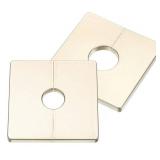 2Pcs ABS Plastics Square Shaped Escutcheon Plate, Wall Split Flange, 28mm Diameter Wall-mounted Pipe Mouth Decorative Cover, Gold