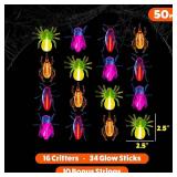 Glow Critters and Halloween Trick or Treat Glow Skeletons and Pumpkins - Glow Sticks Party Favors - Glow in The Dark Party Supplies - Retail: $15