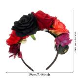 Rose Flower Headband Mexican Flower Crown Floral Hair Accessories for Women Day of the Dead Headpiece Halloween Flower Headband - Retail: $10